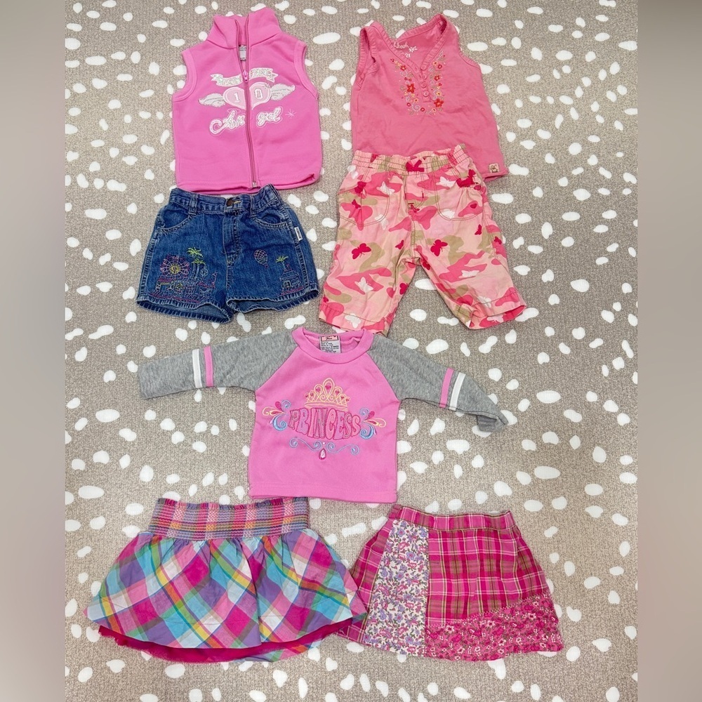Bundle y2k vintage 2000s tank skirt tee embroidered toddler girl layer princess